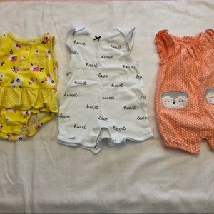 Baby Girls Carter's Romper Bundle Lot (Size 3M)